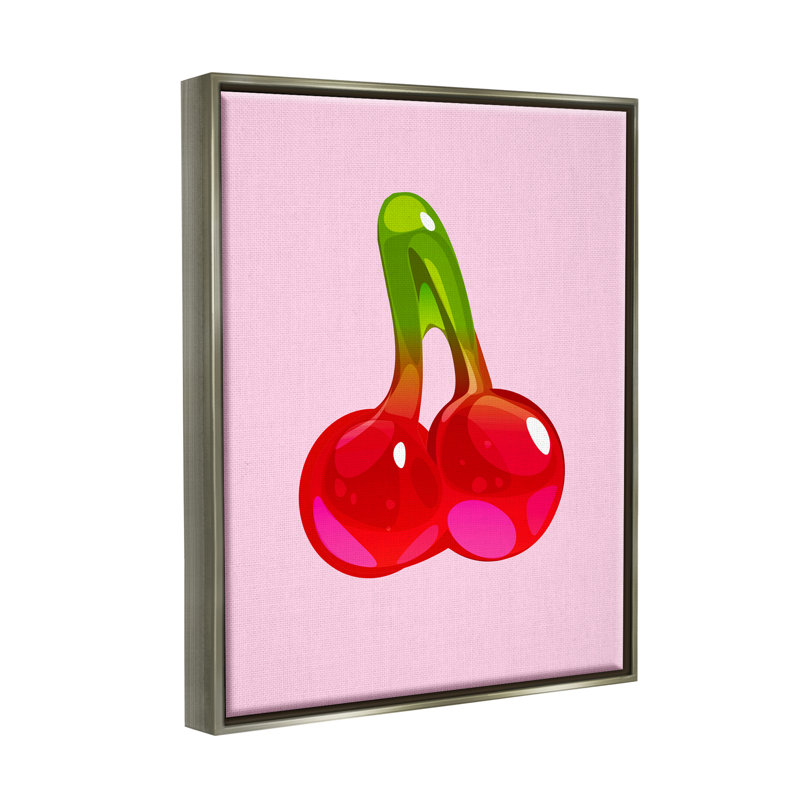 «Cherry Gummy Candy», impression encadrée sur bois, H 21 po x l 17 po x P 1,7 po, Cadre flottant gris lustré