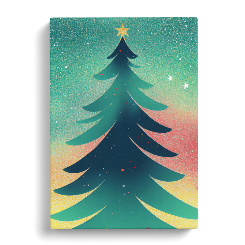 Christmas Tree Splash - Wrapped Canvas, 50cm H x 35cm W x 3cm D