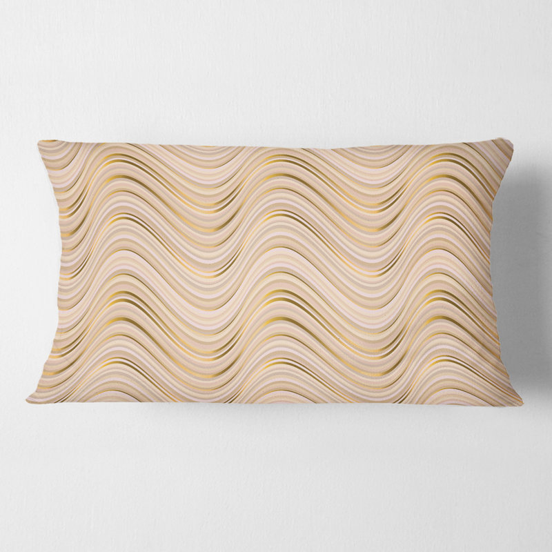 Coussin décoratif abstrait à imprimé abstrait beige de luxe Mid-Century
