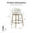 Corrinne Hammered Forged Steel Upholstered Counter Height Stool-718023217
