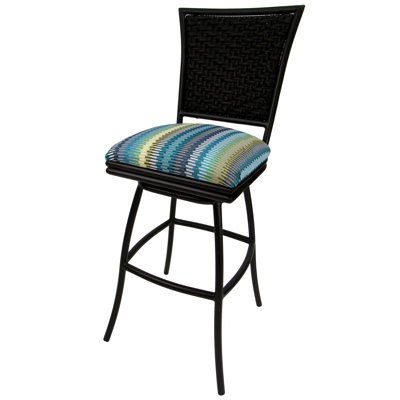 Antanea Powder Coated Aluminum Outdoor 30'' Bar Stool with Cushion