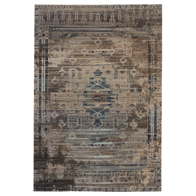 Tapis de couloir intérieur / extérieur médaillon Jaipur Living Cicero, Tapis de couloir 2 pi 8 po x 10 pi