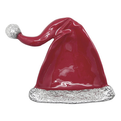 Plat à bonbons en émail avec chapeau de père Noël