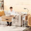 Bureau pliable avec sac de rangement, tablette et roulettes pour petits espaces, bureau à domicile-1092054652