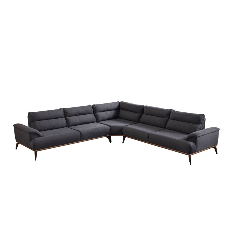 Velvet L-Shaped Sectional Right Hand Facing