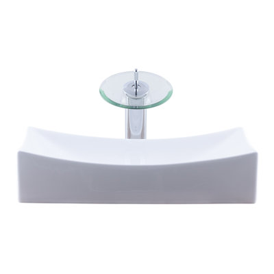 Novatto 13.75'' Ceramic Rectangular Bathroom Sink with Faucet