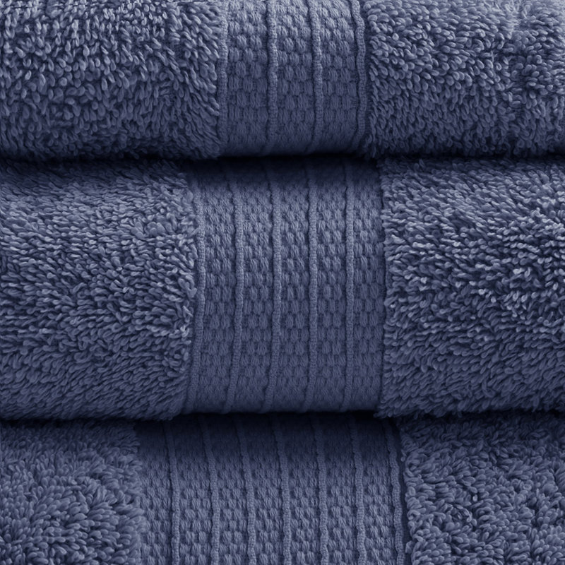 Ensemble de 6 serviettes en coton biologique, bleu marine, Marine