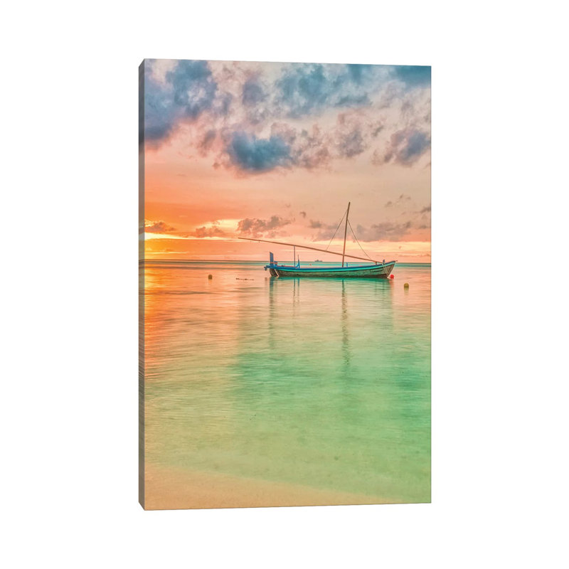 Maldives Sunset by Mark Paulda - Print on Canvas, 30.48cm H x 20.32cm W x 1.91cm D, Wrapped Canvas