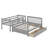 Twin Over Full Bunk Bed With Two Storage Drawers, Convertible Into 2 Beds, Solid Wood Bunk Bed With Ladder And Guardrails-807782174