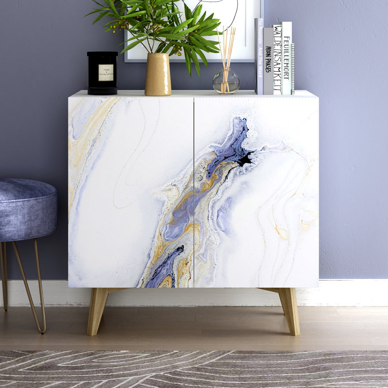 Bostyn Art 2 Door Accent Cabinet, Blanco