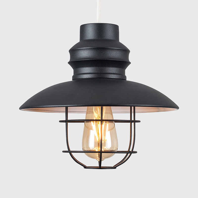 26.5cm H Metal Novelty Pendant Shade ( Spider ), Black
