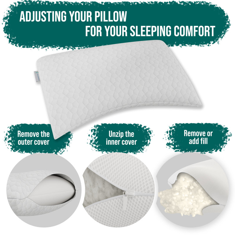 Ottomanson Queen Memory Foam Pillow with Microfiber Cover