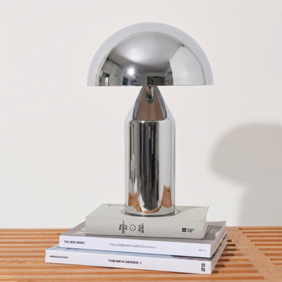 Venus 14 In. Dimmable LED Modern Dome Shade Table Lamp in Silver Chrome Finish