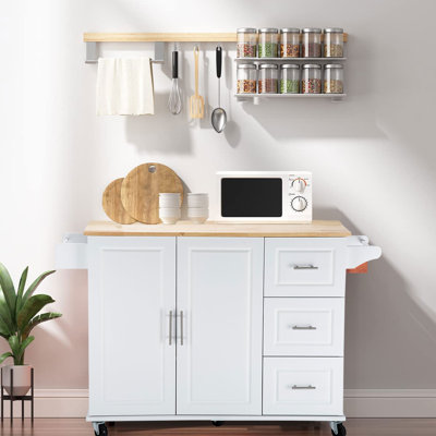 Zodi Solid Wood Top Kitchen Island