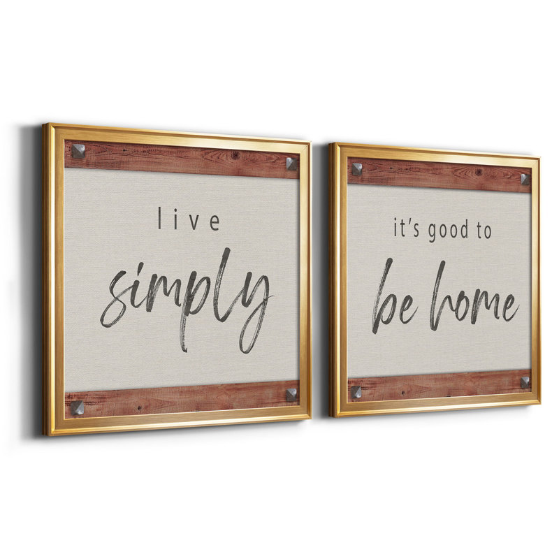 " Simply " 2 - Pieces, Gold, 34.5" H x 34.5" W x 1" D