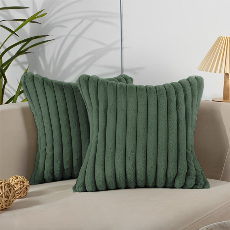 Cotton Square Cushion, 43cmH x 43cmW, Green