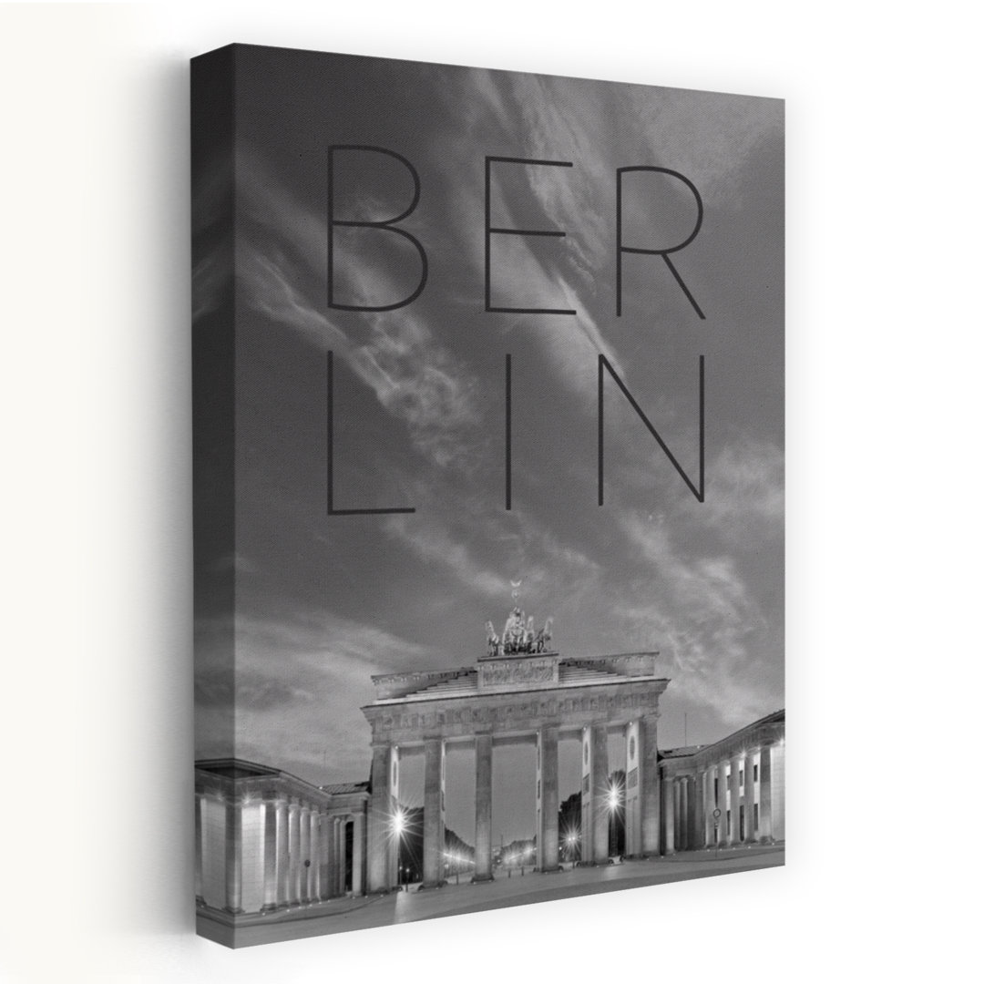 Brandenburg Gate Berlin Night Minimalist Abstract Architecture City Wall Art Print