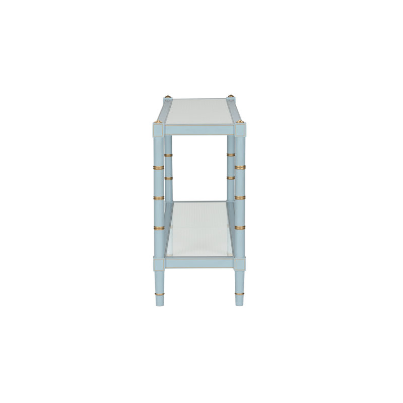 Conner Cane Console, Light Blue