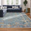 Tapis bleu frangé Mizic-533225744