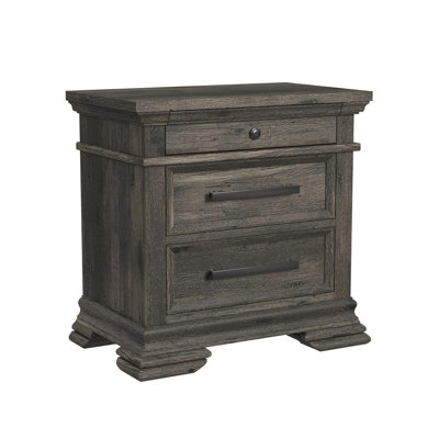 Girven 3-Drawer Nightstand in Charcoal by Millwood Pines
