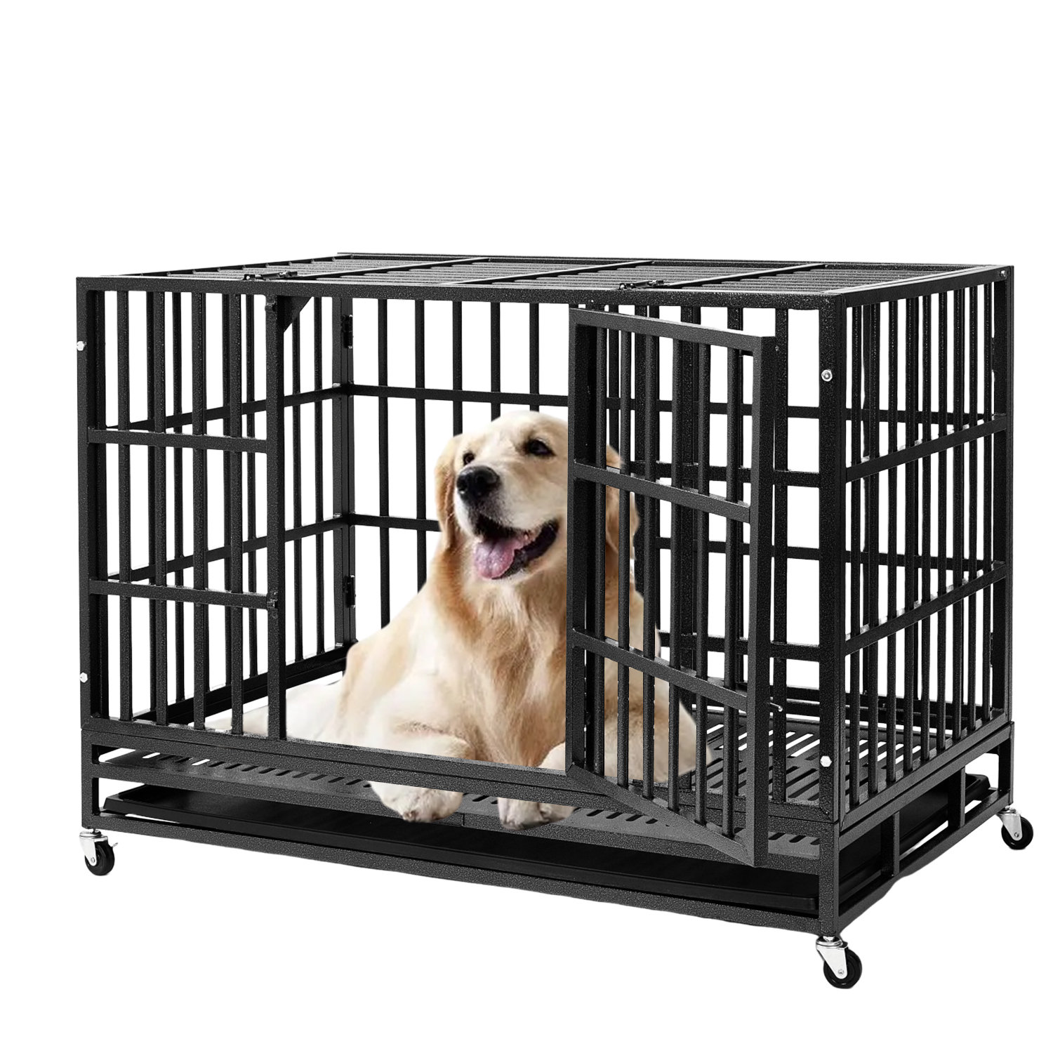 Tucker Murphy Pet™ 48 Inch Heavy Duty Steel Dog Crate Xxl Escapeproof