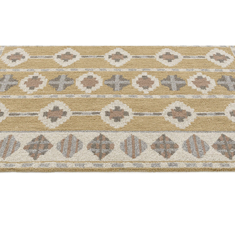 Handmade Scandinavian Beige and Gray Wool Tufted Rug 8' x 10'