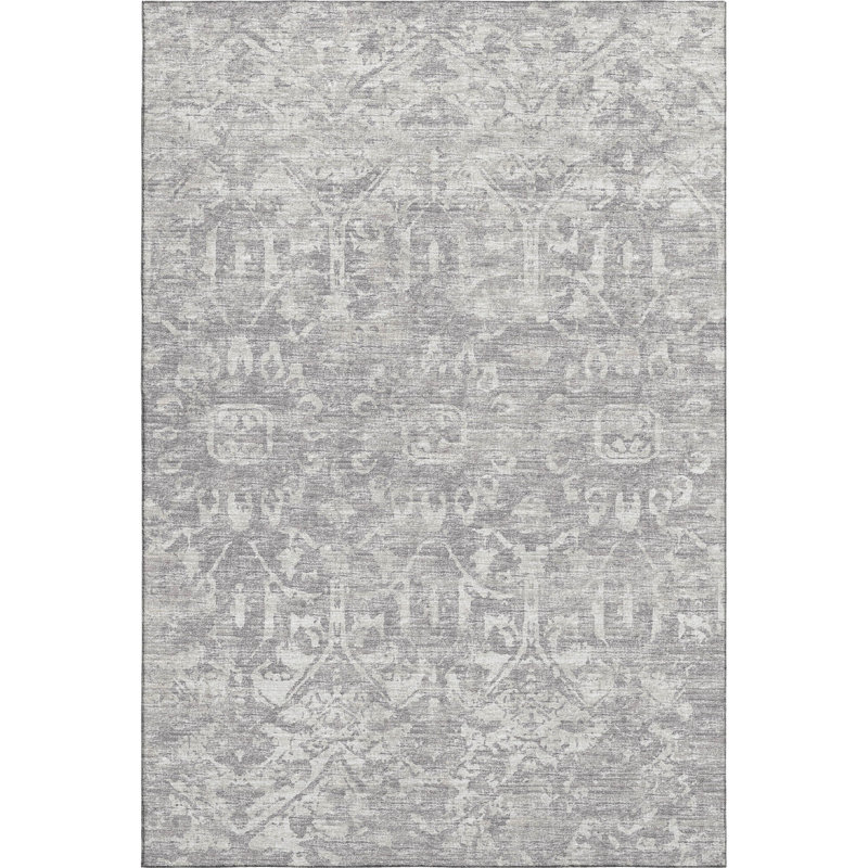 Premium Machine Washable Mayfield AMF40 Oriental Rug, Gray, 3' x 5'
