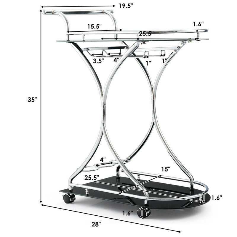 Leodore Metal Bar Cart