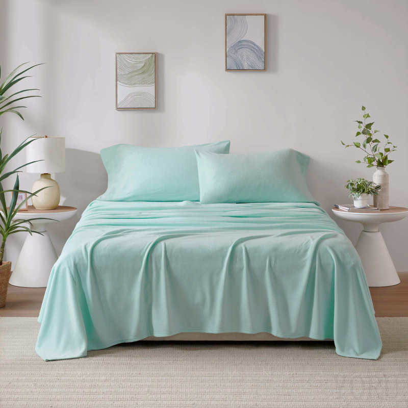 4 Pcs Cal King Sheet Set Aqua