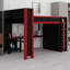 Structure de lit mezzanine multifonctionnelle, bureau de garde-robe intégré et tête de lit avec rangement