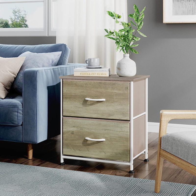 Table de chevet Aimy, Chêne gris-beige