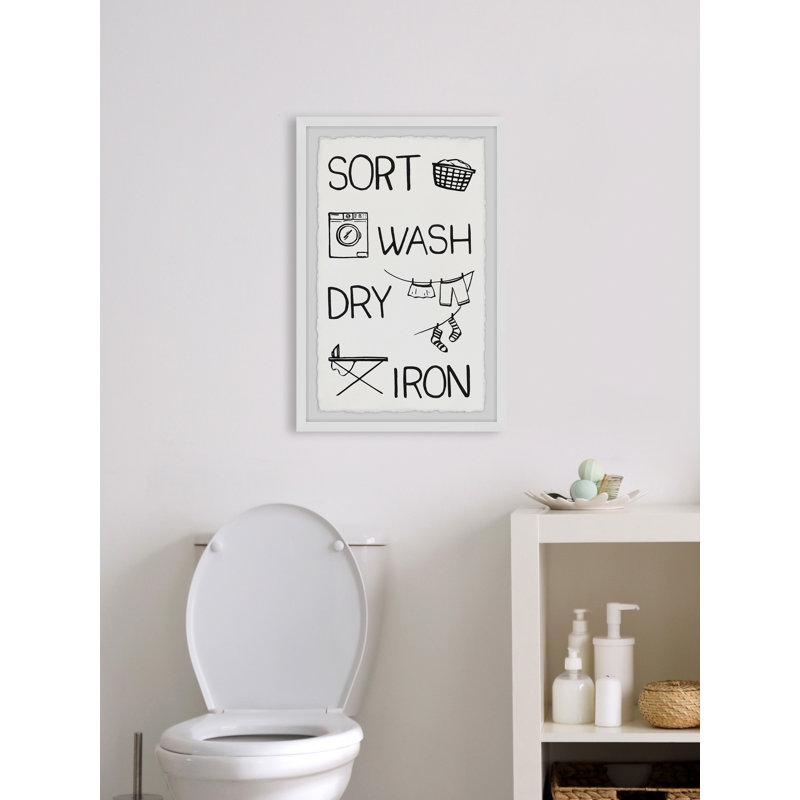 Sort, Wash, Dry And Iron - Single Picture Frame Print, 91cm H x 61cm W x 3.81cm D