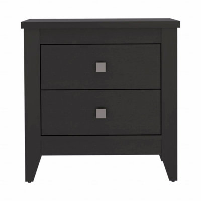 Nightstand (Bedside Side Table), End Table, Side Table Two Shelves, Four Legs