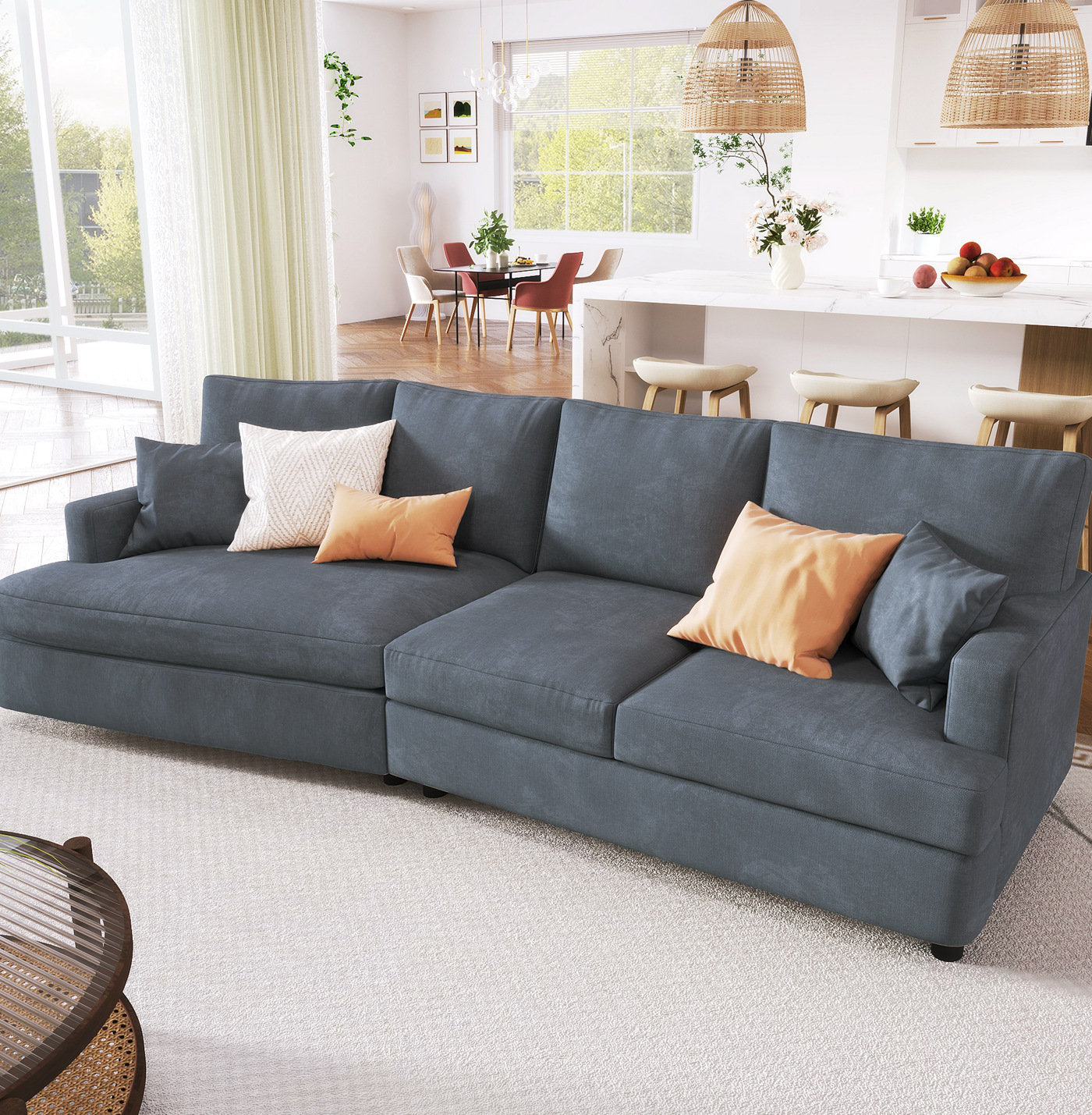 GZMWON 111.48'' Modern Living Room Sofa Comfy Couch | Wayfair