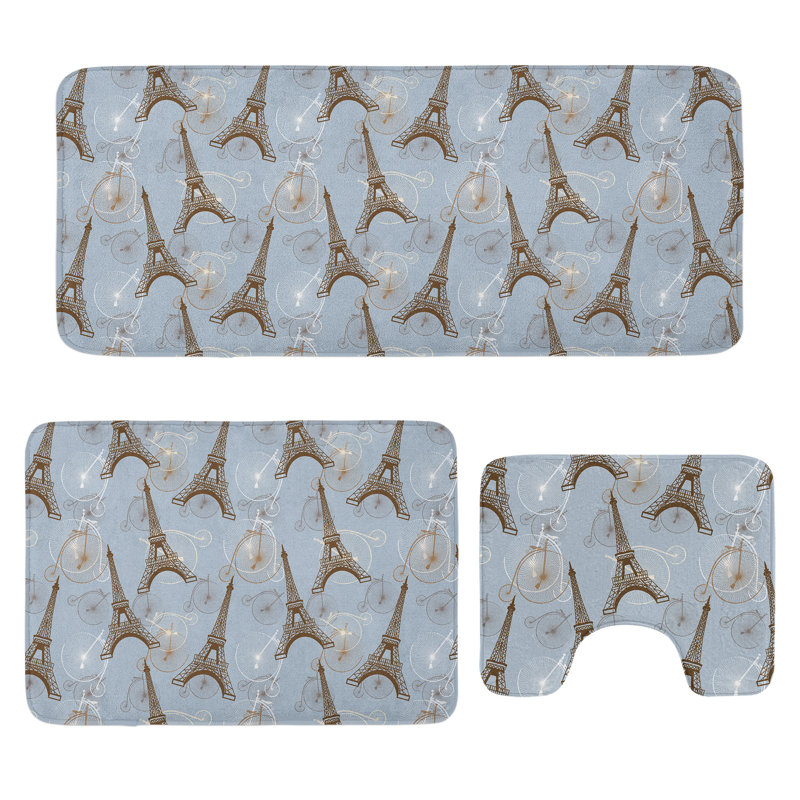  Ensemble de tapis de salle de bain Eiffel 3 pièces Eiffel