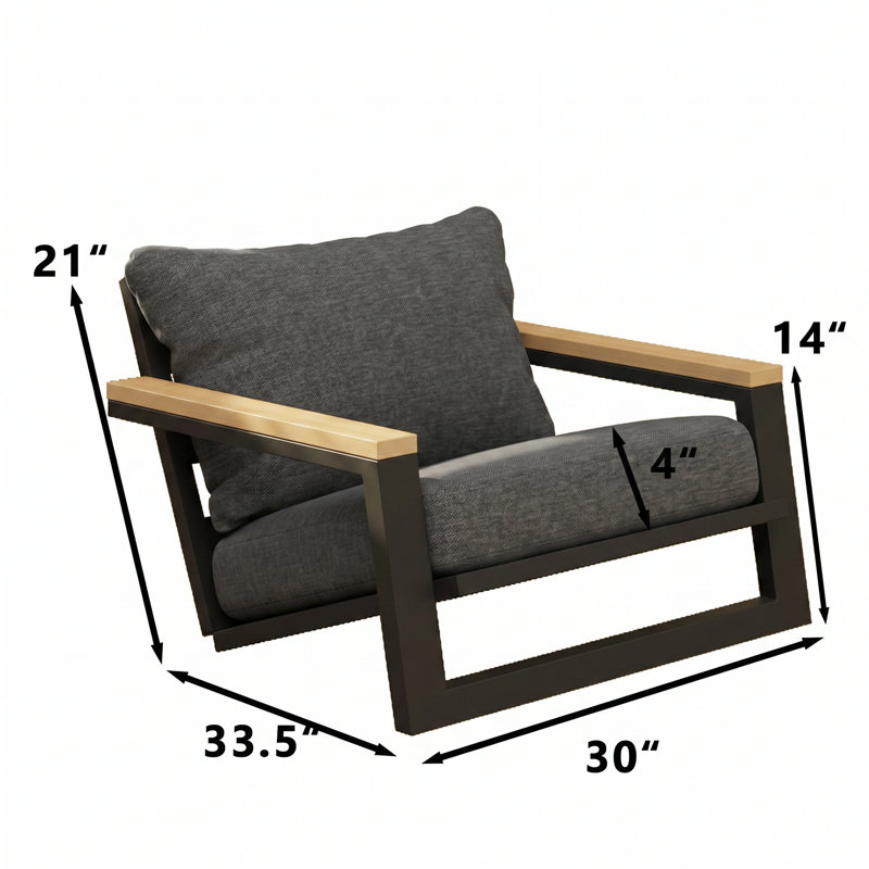 Patio Aluminum Chair Set, Dark Gray
