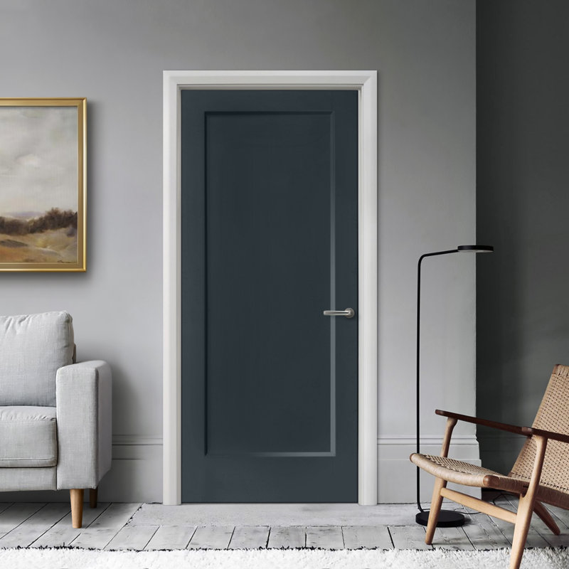 Dalle de porte intérieure 1 panneau, Gris anthracite, 30 po x 80 po
