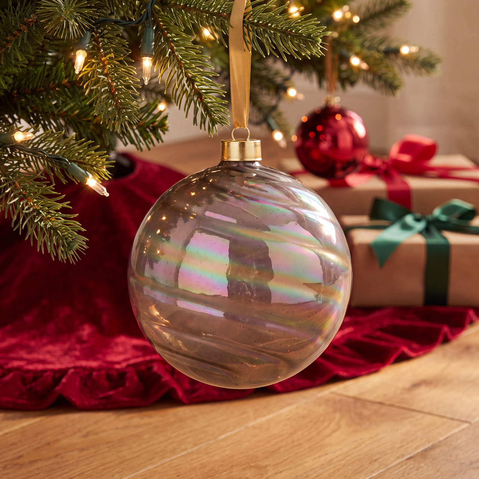 Andron 5" Bauble, Lt Gray Purple