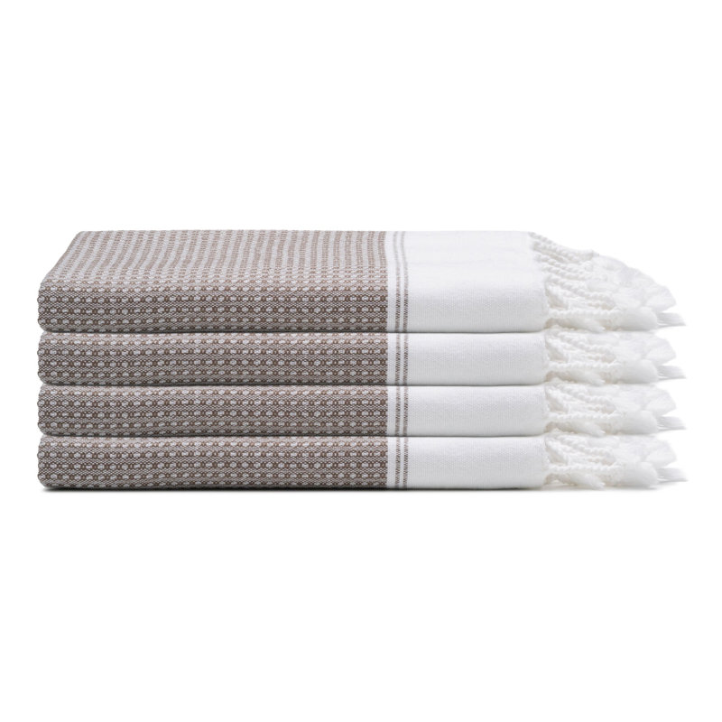 Ensemble de serviettes en coton Pria, Brun taupe