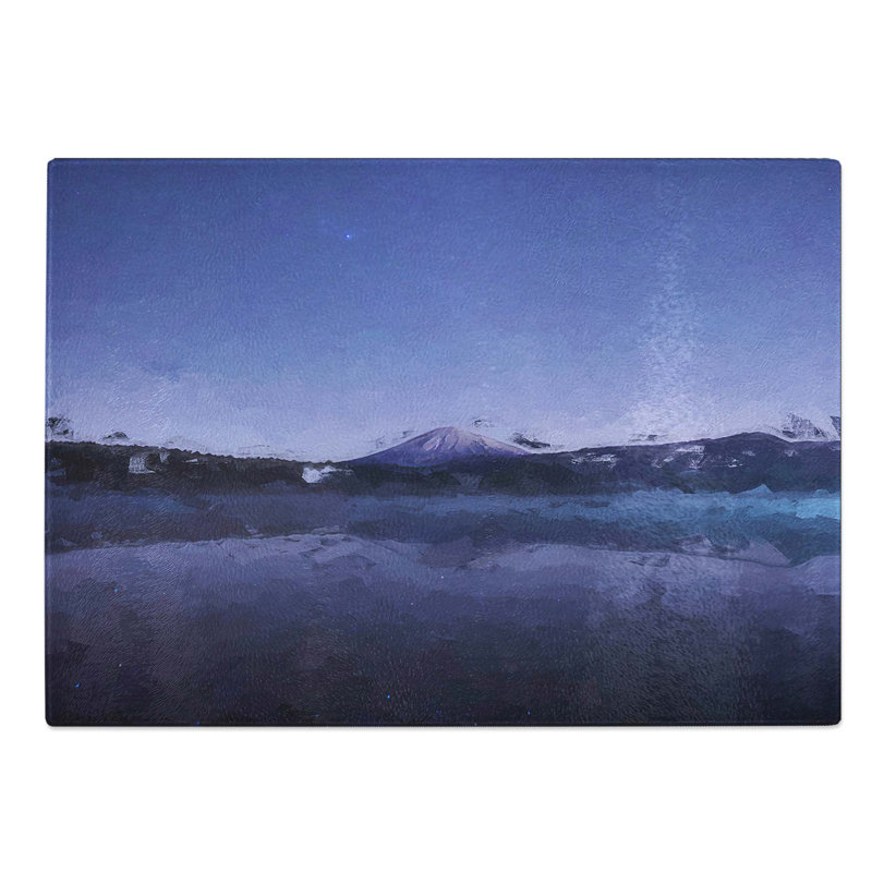 Tempered Glass Stars over the Mountain Chopping Board, 28.5 cm W x 20 cm L