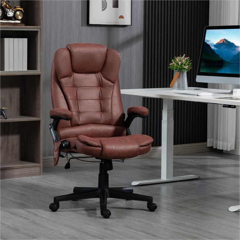 Chaises de bureau en polyester et mousse rouges avec siège inclinable, conception réglable et télécommande, 25,5 po x 28 po x 47,2 po