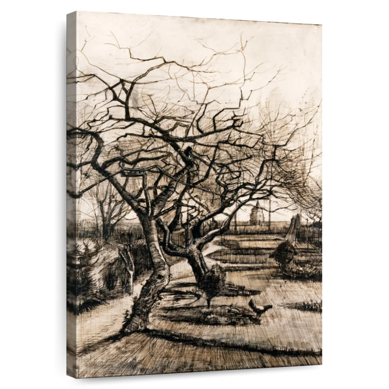 Alvord le jardin de Parsonage à Nuenen en hiver, H 36 po x l 24 po