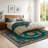 8x10 ft Butterfly Rug for Living Room, Low Pile Throw Rugs with Rubber Backing Washable Non Slip Modern Large Area Rug for Bedroom Dining Room, Dark Green-118085076-121886478