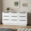 Commode à tiroirs pour chambre à coucher avec tiroirs profonds, commodes en bois à grand plancher et commode, commode longue blanche moderne et commode pour le salon