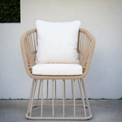 Comfort Patio Dining Chairs, Steel Wicker Modern Style For Patio Dining