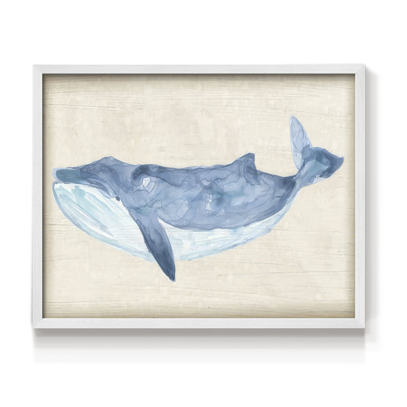 Baleine rustique II - reproduction encadrée - réarmable, H 22 po x l 28 po, Blanc