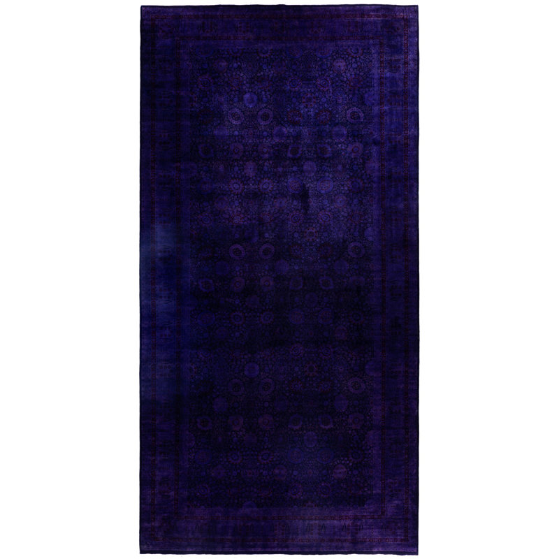 Overdyed One-of-a-Kind 9' 1" X 18' 1" Hand Knotted Area Rug