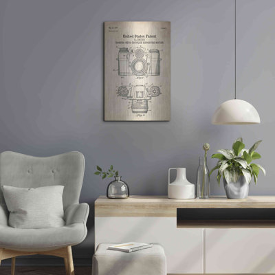 " Camera With Coupled Exposure Meter Blueprint Patent Parchment " by Luxe Metal Portfolio