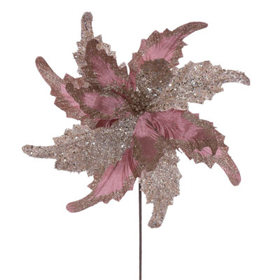 18" x 20" Grand Velvet Poinsettia Stem. It includes two pieces per bag.