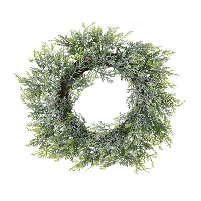 36 cm Feather Artificial Wreath